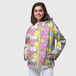 Ветровка с капюшоном женская Cute pattern of seals, цвет: 3D-белый — фото 2