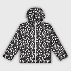 Ветровка с капюшоном женская Головастики, цвет: 3D-белый