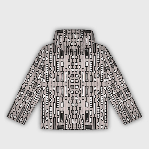 Женская ветровка Полосатый геометрический узор Круги, квадраты, лин / 3D-Черный – фото 2