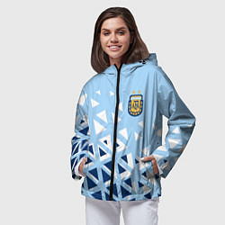 Ветровка с капюшоном женская Сборная Аргентины футбол, цвет: 3D-черный — фото 2