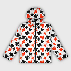 Ветровка с капюшоном женская Пика, Черва, Крестя, Бубна, цвет: 3D-черный