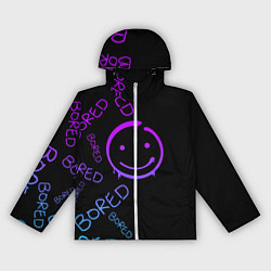 Ветровка с капюшоном женская Neon Bored Half pattern, цвет: 3D-белый