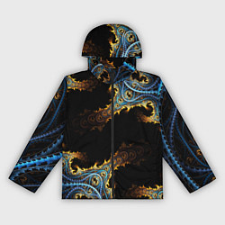Ветровка с капюшоном женская Огненные фракталы 3d, цвет: 3D-черный