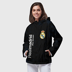 Ветровка с капюшоном женская REAL MADRID Pro Sport Потертости, цвет: 3D-черный — фото 2