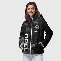 Ветровка с капюшоном женская OPEL ОПЕЛЬ СЕРЫЙ ФОН, цвет: 3D-белый — фото 2