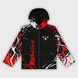 Ветровка с капюшоном женская Токийские мстители брызги красок, цвет: 3D-черный