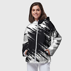 Ветровка с капюшоном женская БЕЛАЯ КРАСКА БРЫЗГИ, цвет: 3D-белый — фото 2