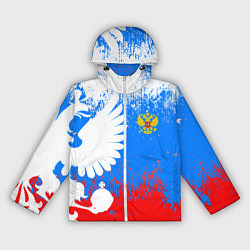 Ветровка с капюшоном женская Я русский герб, цвет: 3D-белый