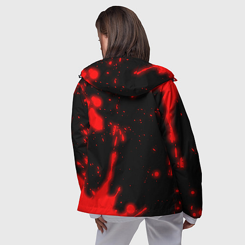 Женская ветровка БЫТЬ ДОБРУ - СИМВОЛ ВЕЛЕСА - Брызги / 3D-Черный – фото 4