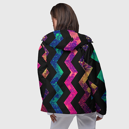 Женская ветровка Геометрический паттерн Neon / 3D-Черный – фото 4