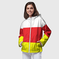 Ветровка с капюшоном женская СЕВЕРНАЯ ОСЕТИЯ РЕСПУБЛИКА, цвет: 3D-белый — фото 2