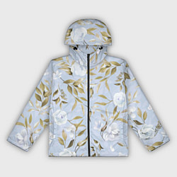 Ветровка с капюшоном женская Цветы Золотые Листья, цвет: 3D-черный