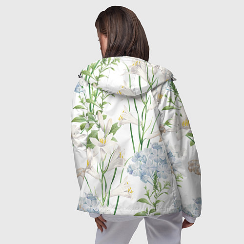 Женская ветровка Цветы Утонченные и Яркие / 3D-Черный – фото 4