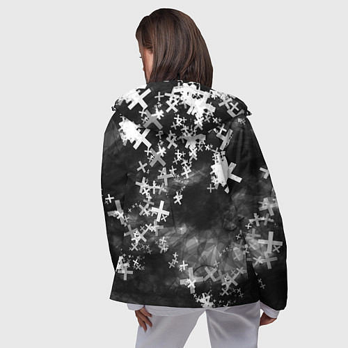 Женская ветровка Сердца в крестах Коллекция Get inspired! Z-b-heart / 3D-Черный – фото 4