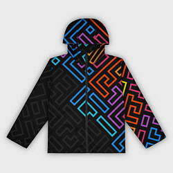 Ветровка с капюшоном женская НЕОНОВЫЕ ФИГУРЫ НЕОН, цвет: 3D-черный