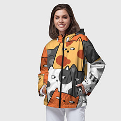 Ветровка с капюшоном женская ТЕКСТУРНЫЕ КОТИКИ TEXTURED SEALS, цвет: 3D-черный — фото 2