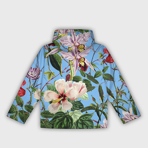 Женская ветровка Цветы Сине-Цветочный Букет / 3D-Белый – фото 2