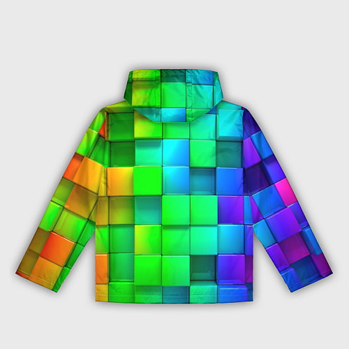 Женская ветровка РАЗНОЦВЕТНЫЕ КУБИКИ MULTICOLORED CUBES / 3D-Белый – фото 2