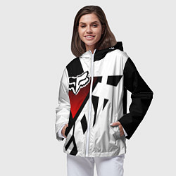 Ветровка с капюшоном женская FOX RACING - ФОКС ЧЕРНЫЙ И БЕЛЫЙ, цвет: 3D-белый — фото 2