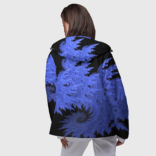 Женская ветровка Абстрактный морозный узор Abstract frost pattern / 3D-Черный – фото 4