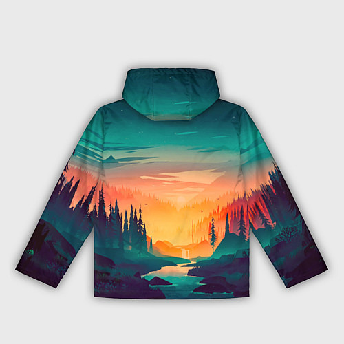 Женская ветровка Лес на закате природа / 3D-Белый – фото 2