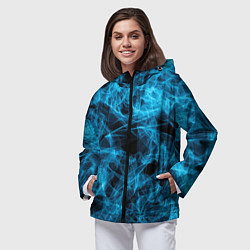 Ветровка с капюшоном женская ДЫМЧАТАЯ ПАУТИНКА, цвет: 3D-черный — фото 2