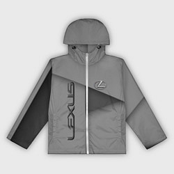 Ветровка с капюшоном женская Lexus - серая абстракция, цвет: 3D-белый