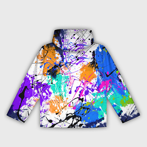 Женская ветровка Брызги и мазки разноцветных красок на белом фоне / 3D-Белый – фото 2