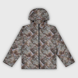 Ветровка с капюшоном женская Старый потертый деревянные паркет, цвет: 3D-черный