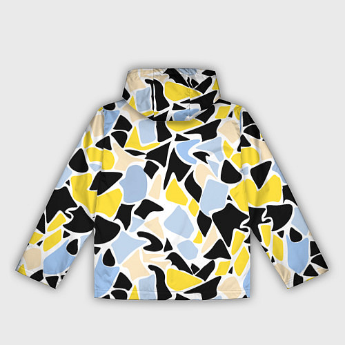 Женская ветровка Абстрактный узор в желто-голубых тонах на черном ф / 3D-Белый – фото 2