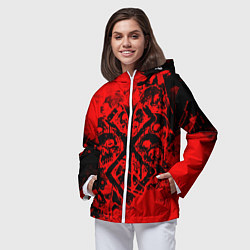 Ветровка с капюшоном женская КЛЕЙМО ЖЕРВЫ И ЧЕРЕПА БЕРСЕРК, цвет: 3D-белый — фото 2