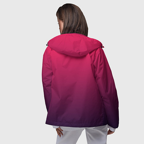 Женская ветровка RED to dark BLUE GRADIENT / 3D-Черный – фото 4