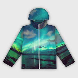 Ветровка с капюшоном женская Aurora borealis, цвет: 3D-белый