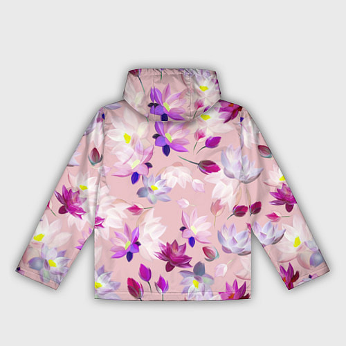 Женская ветровка Цветы Разноцветные Лотосы / 3D-Белый – фото 2