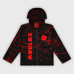 Ветровка с капюшоном женская ROBLOX красный логотип, цвет: 3D-черный