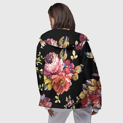 Женская ветровка Розы в летней ночи Fashion trend / 3D-Черный – фото 4