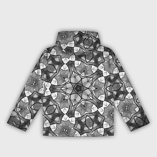 Женская ветровка Черно-белый геометрический мозаичный узор / 3D-Черный – фото 2