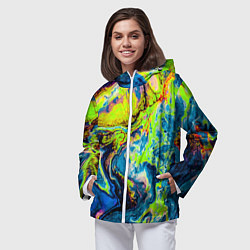 Ветровка с капюшоном женская The Poisonous Palette, цвет: 3D-белый — фото 2