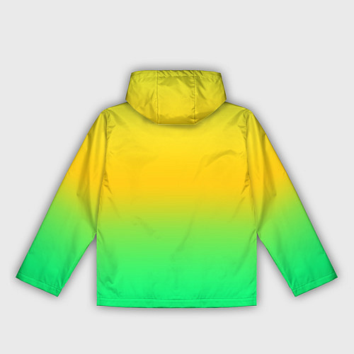 Женская ветровка Неоновый градиентный желто-зеленый фон / 3D-Белый – фото 2