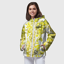 Ветровка с капюшоном женская РОССИЯ БЕРЕЗЫ ПРЯМОУГОЛЬНИКИ, цвет: 3D-белый — фото 2