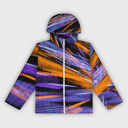 Женская ветровка Неоновые прерывающиеся линии - Оранжевый и фиолето
