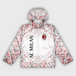 Ветровка с капюшоном женская Ac milan logo, цвет: 3D-белый