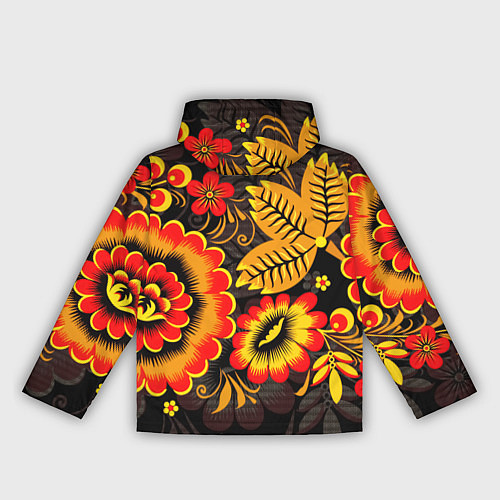 Женская ветровка Хохломская Роспись Цветы На Тёмном Фоне / 3D-Белый – фото 2