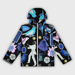 Ветровка с капюшоном женская Underground pattern Fashion 2077, цвет: 3D-белый