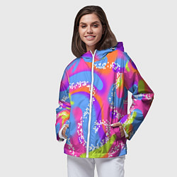 Ветровка с капюшоном женская Барби и Кен паттерн костюм, цвет: 3D-белый — фото 2