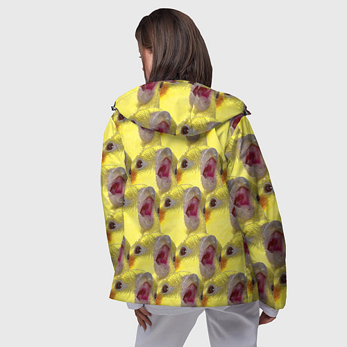 Женская ветровка Попугай Корелла Орёт Мем / 3D-Черный – фото 4