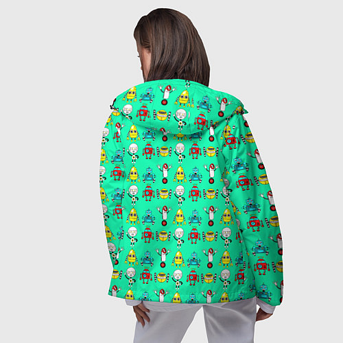 Женская ветровка COLORFUL ROBOTS / 3D-Черный – фото 4