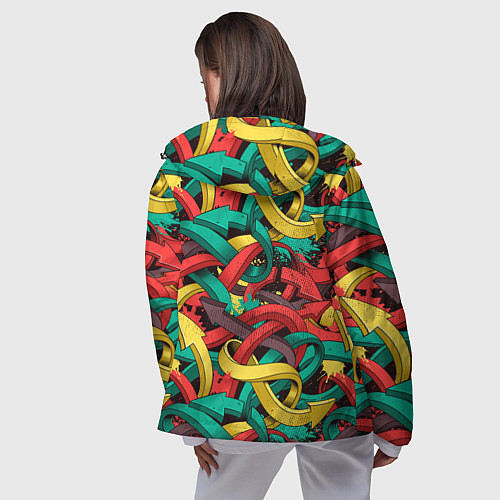 Женская ветровка Граффити стрелки Паттерн / 3D-Черный – фото 4