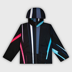 Ветровка с капюшоном женская Неоновое множество фонарей - Белый, цвет: 3D-черный