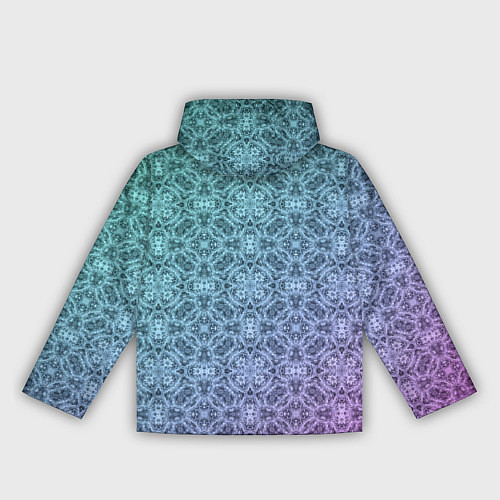 Женская ветровка Кружевной узор на розово-бирюзовом градиенте / 3D-Белый – фото 2